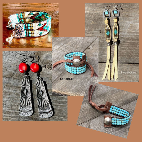 Turquoise Stone Western Style Chain Bracelets Vintage - Temu