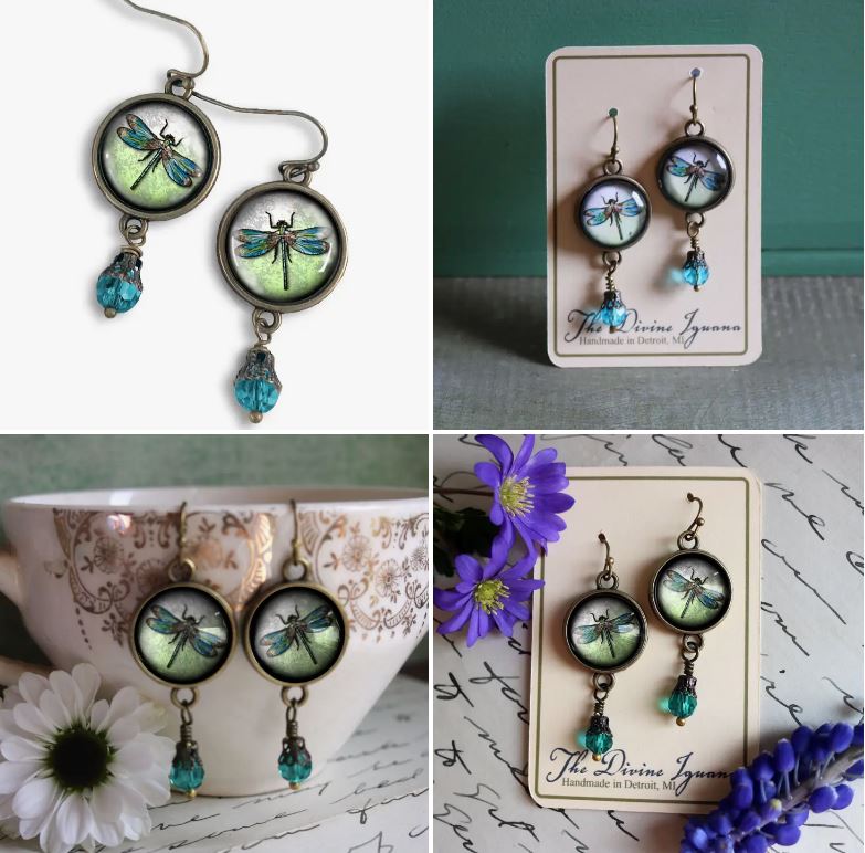 Divine Iguana Collection - Spirit of the Dragonfly Earrings