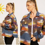 Geometric Print Jacket-Sunny Desert