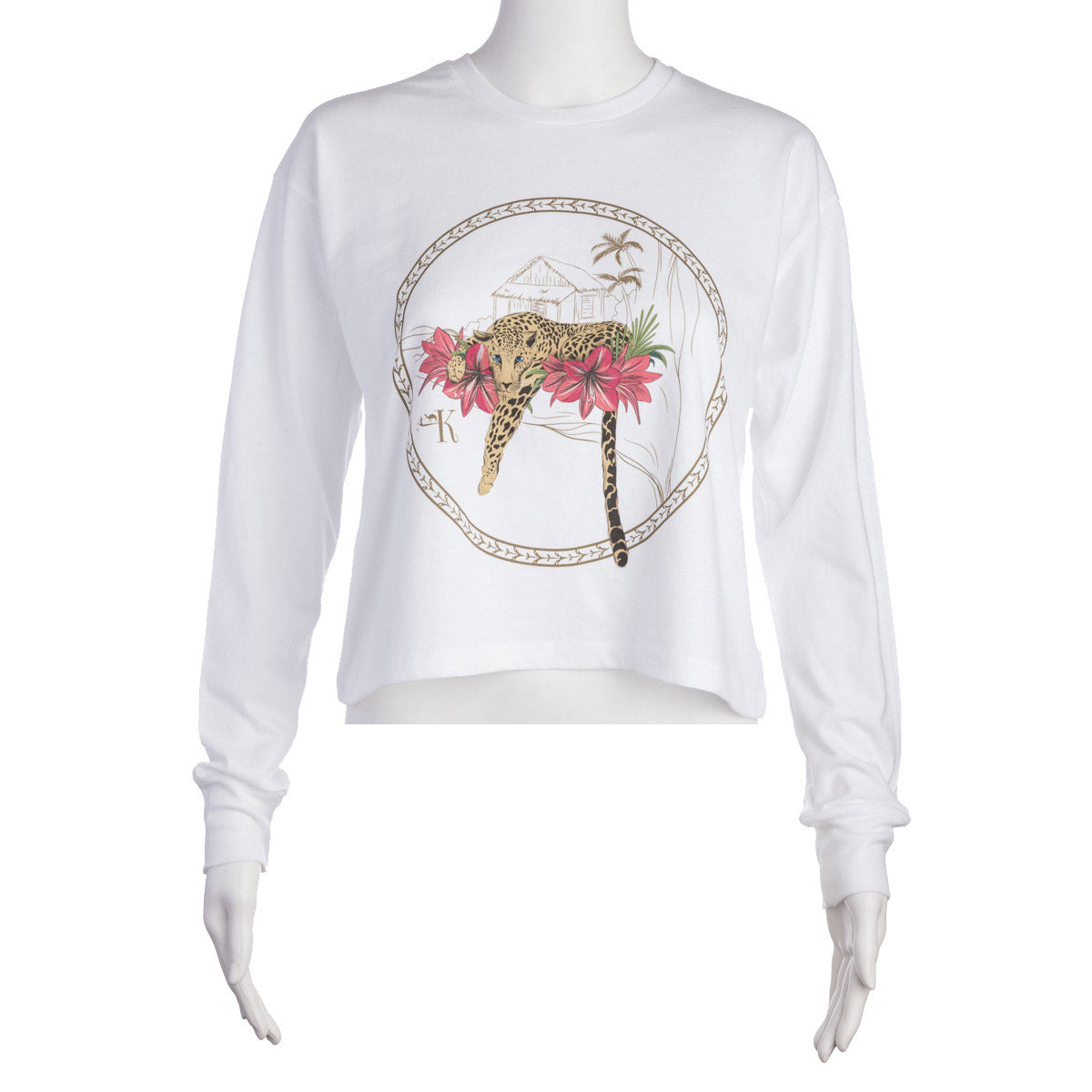 Long Sleeve Crop Tee - Exotic Places