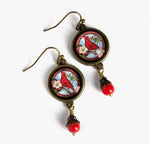Divine Iguana Collection - Red Cardinal Earrings